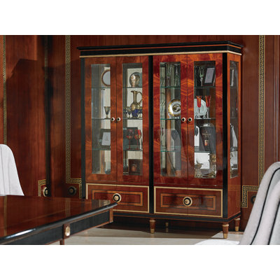 Yeates 4-door Showcase China Cabinet by Rosdorf Park