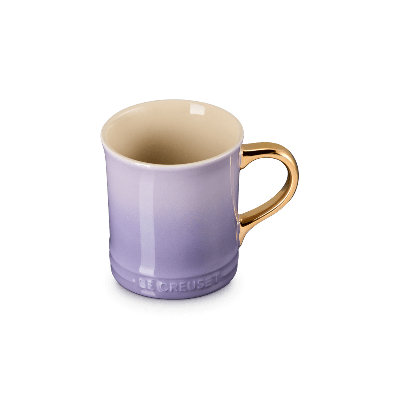 Le Creuset Stoneware Mug With Gold Metallic Handle Mug, 14 Oz., Coastal Blue