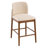 Linea Mid-Century Modern Rubberwood Counter Stool with Upholstered Seat and Backrest-1902828329