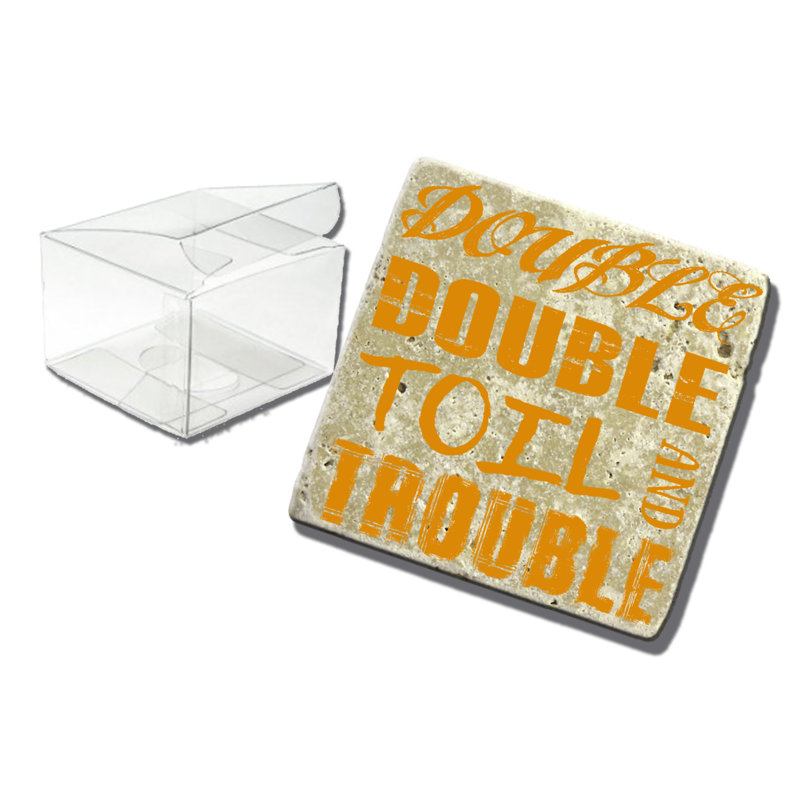 Sous-verre à double toil et difficulté halloween stone, Orange