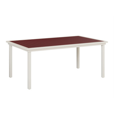 Berlin Gardens Vida Aluminum Matte White Base 73″ Dining Table
