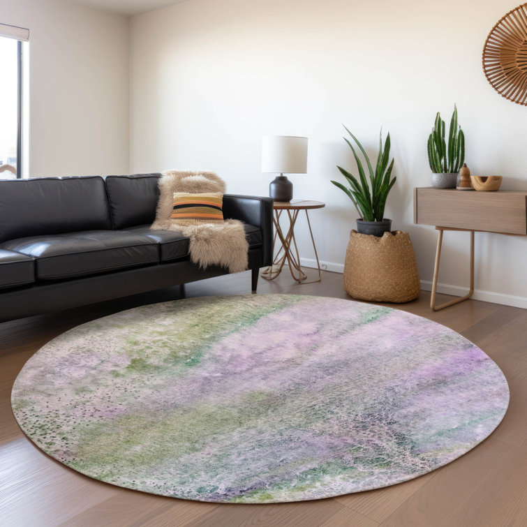 Premium Machine Washable Cerrito AMF505 Purple Rug