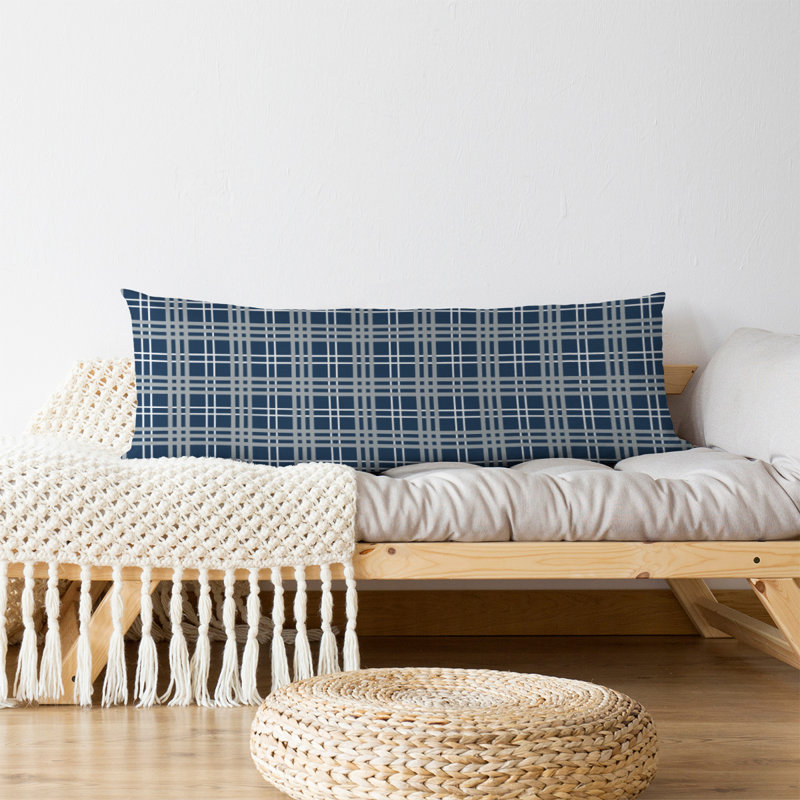 Coussin de soutien en polyester Seattle, Marine / blanc / gris, Microfibre