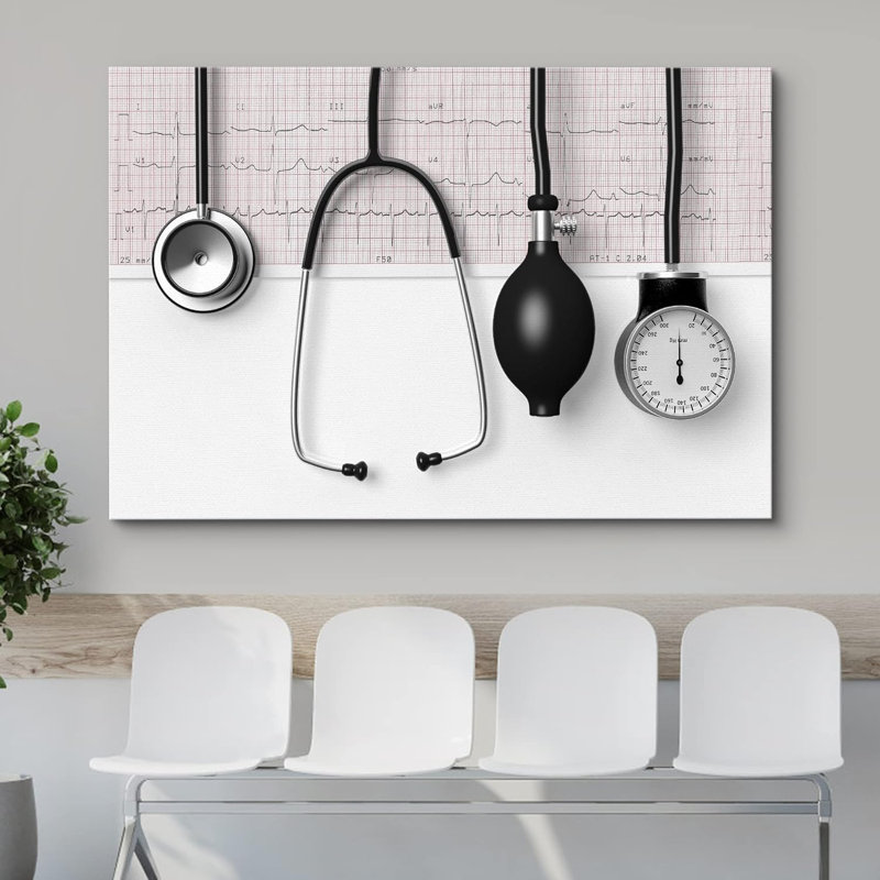 Stéthoscope de médecin, pompe à pression sanguine, photographie de santé, remise en forme, thérapeutique, décoration murale