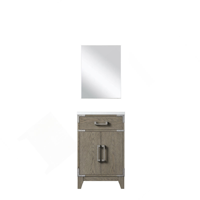 Meuble-lavabo simple 20 po X P 18 po P, comptoir en acrylique et Miroir, Grey