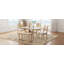 Ensemble de table de salle à manger 6 pièces en bois avec tablette de rangement et pieds courbés, ensemble de table de cuisine avec banc et 4 chaises de salle à manger à coussins amovibles, style moderne, coussin-455907917-455907919