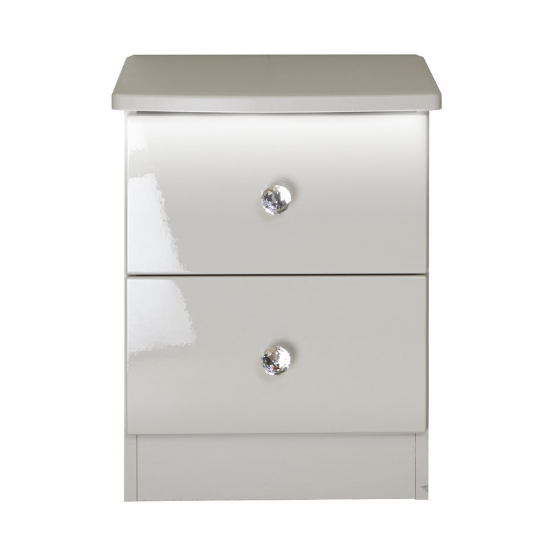 Fully Assembled Alush 2 Drawer Bedside Table