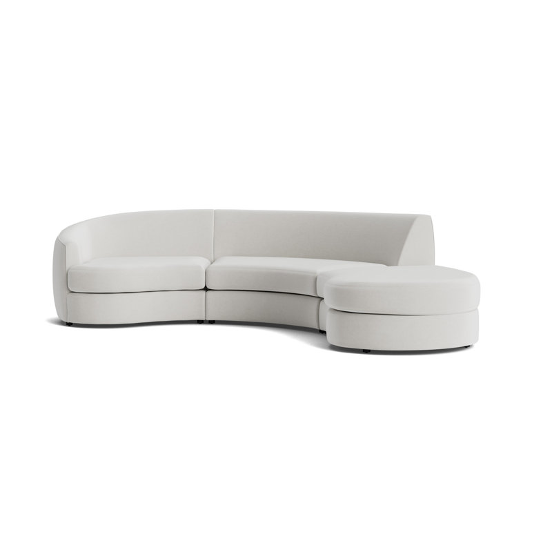 Giselle 3-Piece Left Arm Sectional, Performance Velvet - Silver