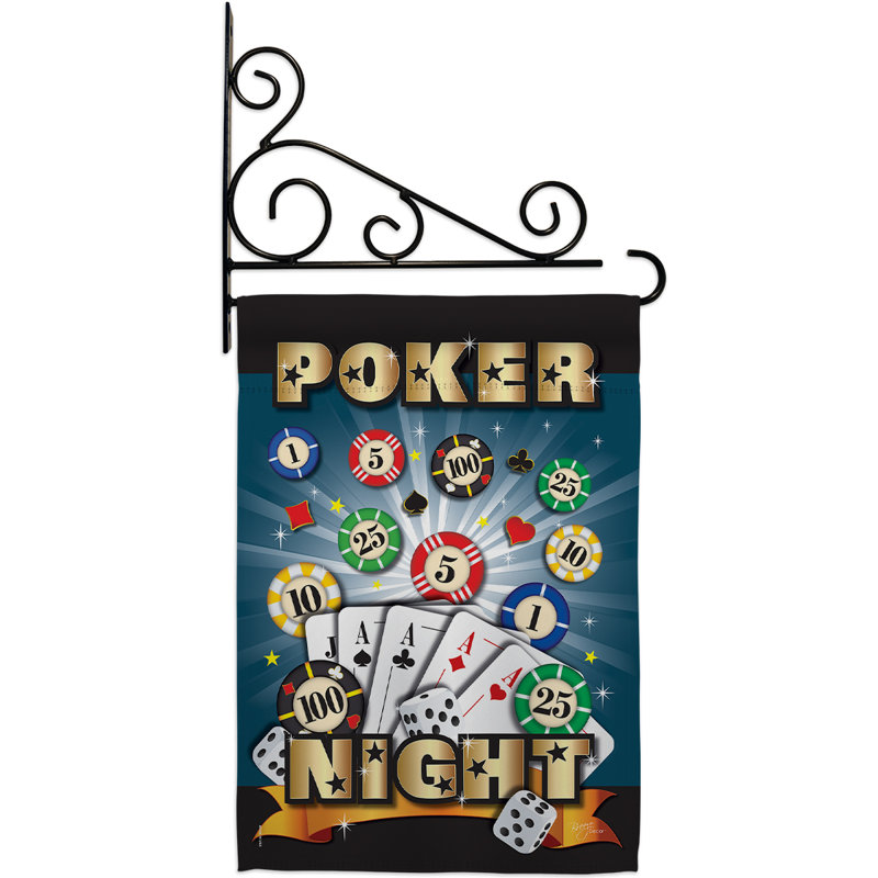 Ensemble de drapeaux en polyester 18,5 po x 13 po Poker Night