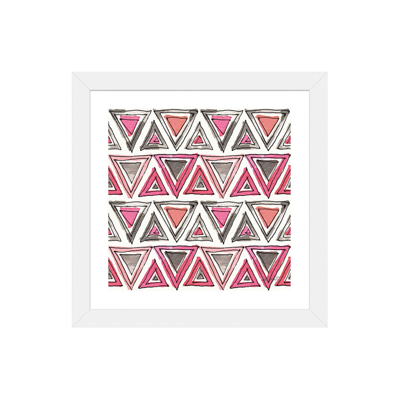 Art sur motif d’accents chic, H 16 po x l 16 po x P 1 po, Papier avec cadre blanc