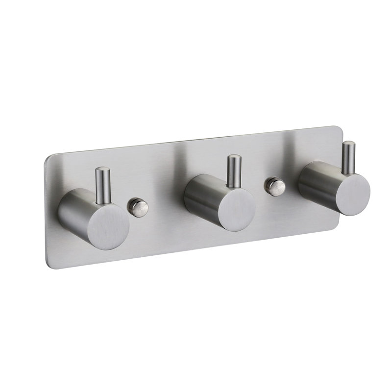 Triple Wall Mounted Robe Hook, Polished Satin