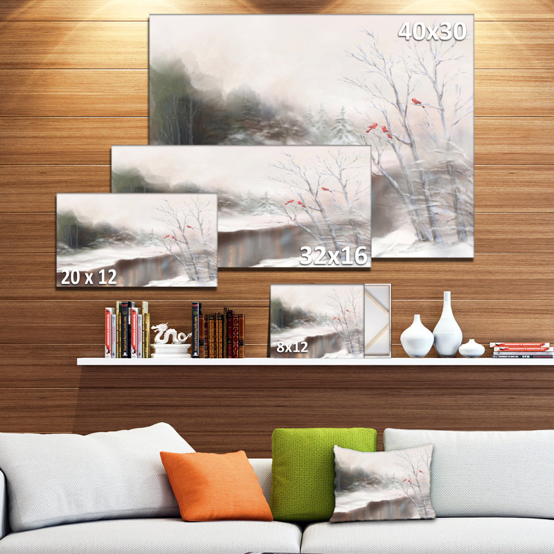 «Snowy Silence», reproduction d'art sur toile, H 16 po x l 32 po x P 1 po