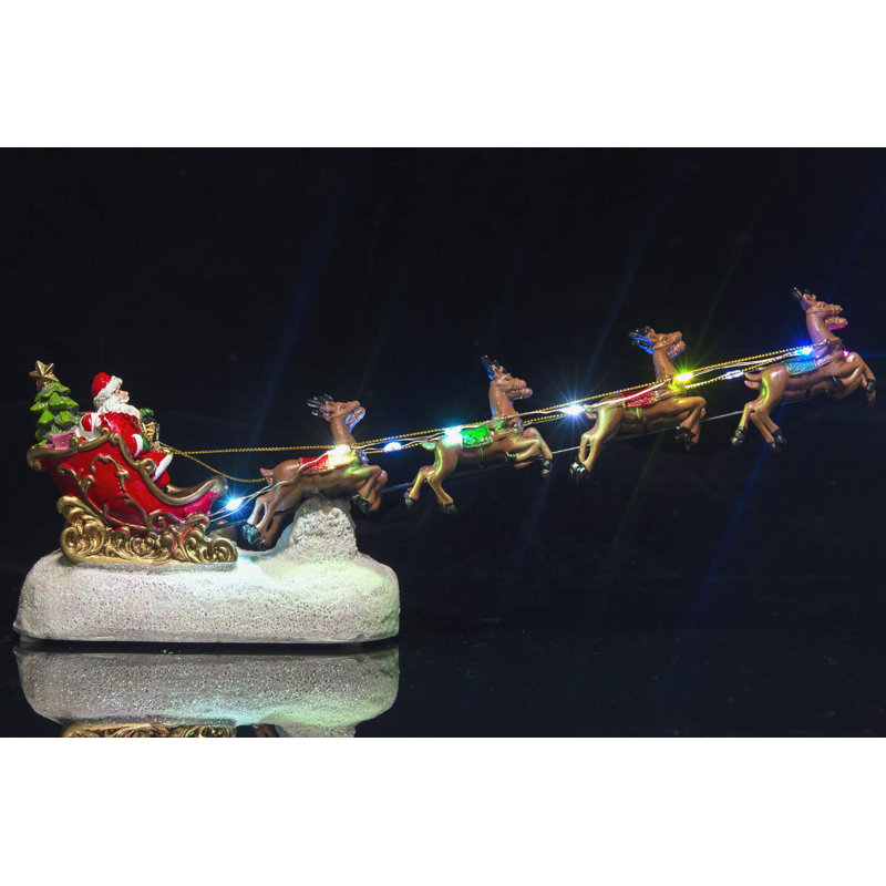Christmas Winter Santa's Sleigh with 8 Reindeers