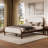 Ardin Solid Wood Bed With Boucle Upholstery-372184696-372184694