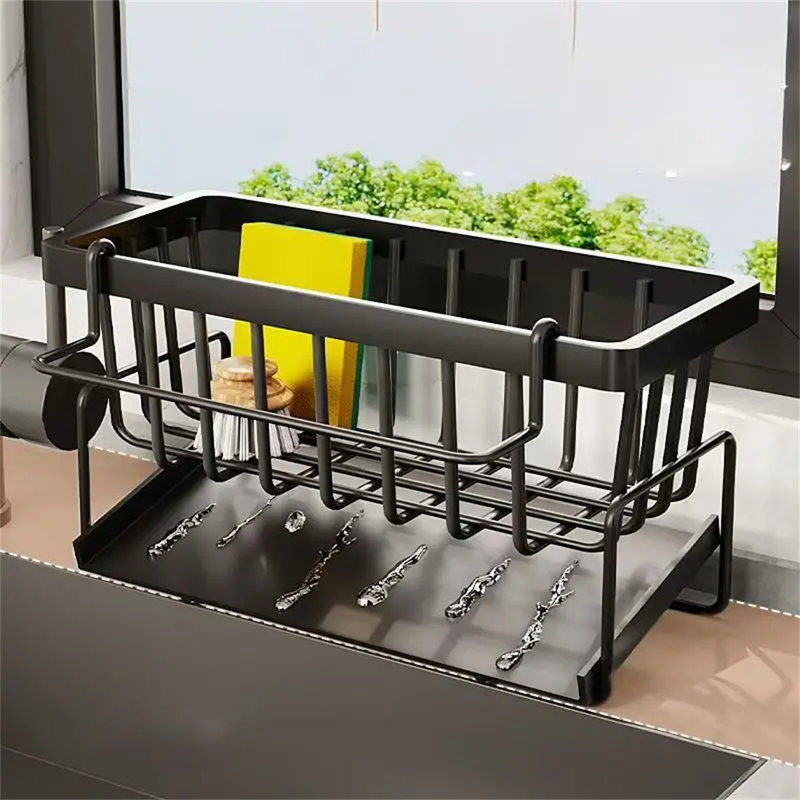 Tablette de cuisine Support à vaisselle Lavabo en éponge pour chiffon de nettoyage