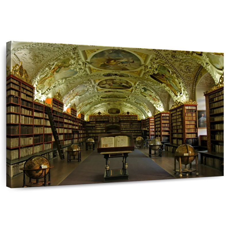 Old Library In Prague, 34" H x 51" W
