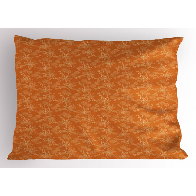 Orange Polyester Microfiber Piece Sham, King