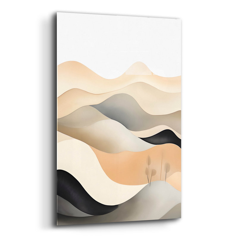 «Black & Beige Landscape 1» par Petals Prints Design, H 24 po x l 16 po x P 0,2 po