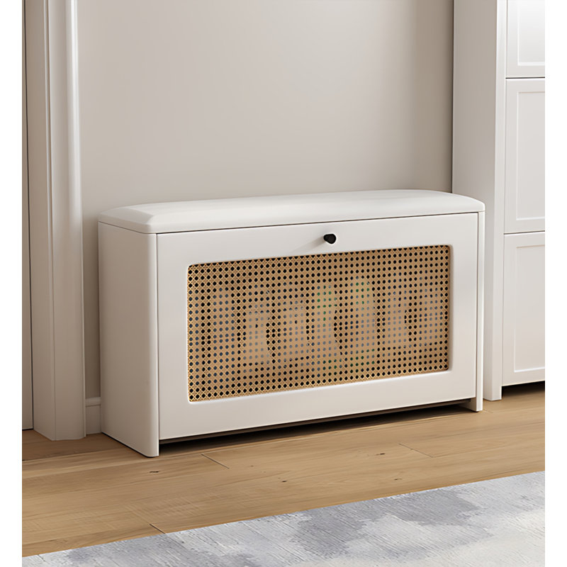 Banc ultra fin en bois massif, H 18,7 po x l 31,5 po x P 6,69 po, Beige