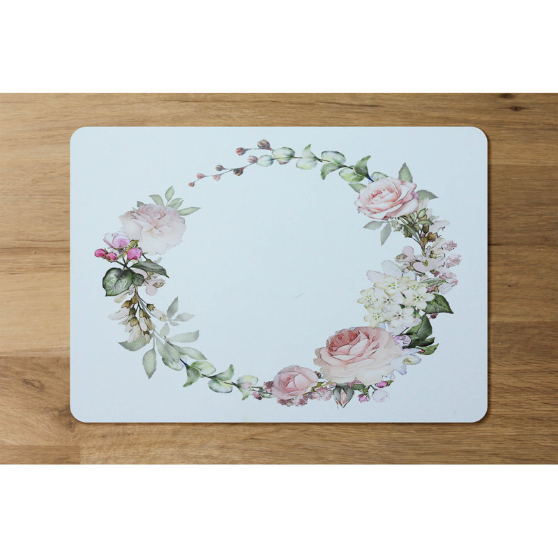 Pixley Polyester-Coated Hardboard Floral Rectangle Placemat