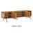  Mossic TV Media Cabinet with 3, 4 Doors for TVs, Entertainment Center with Natural Rattan, Metal Legs, Modern Storage Console for Living Room and Bedroom, Effortless Assembly-1339120932-1339120954