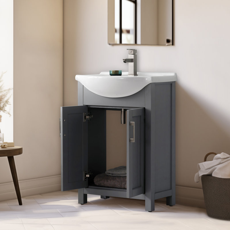 Ensemble de meuble-lavabo simple l 24 po Boesch, Gris
