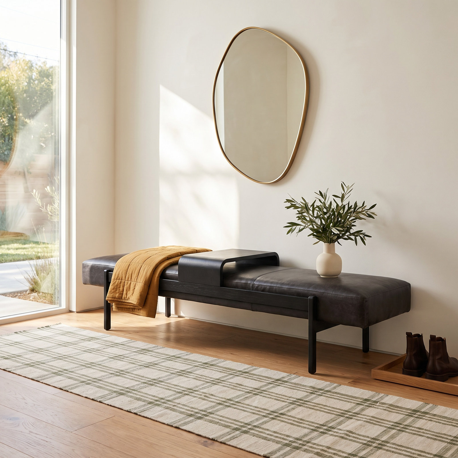 Romina 78.75 " Bench, Sonoma Black, Brushed Ebony
