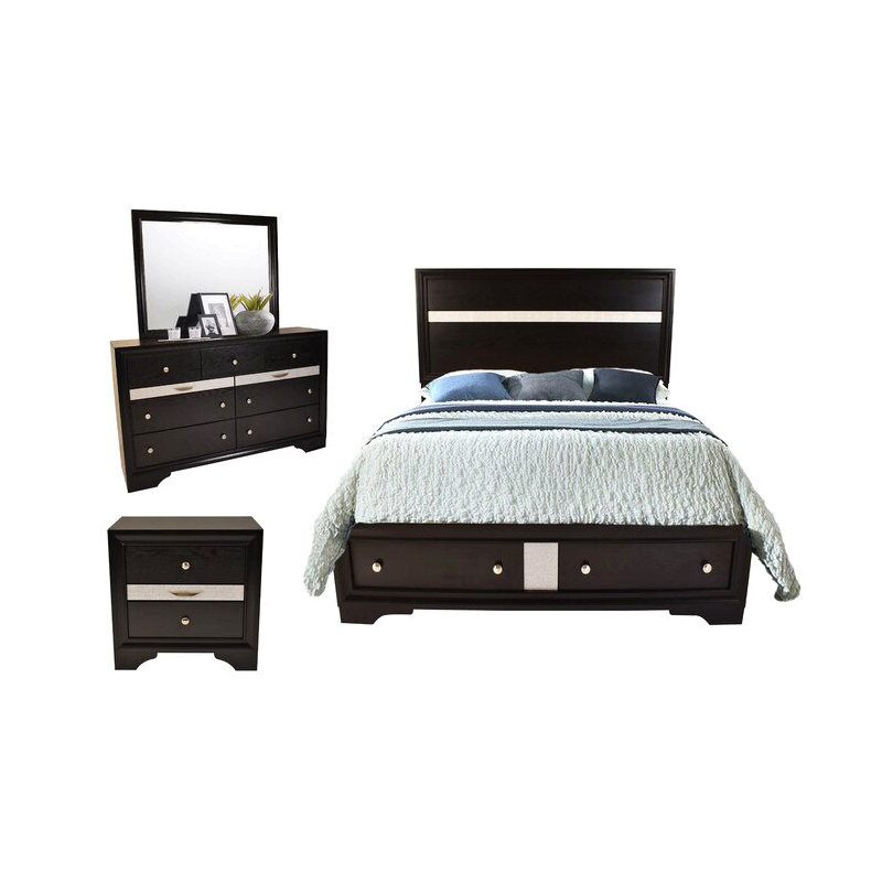 Ensemble de chambre avec grand lit 4 pièces