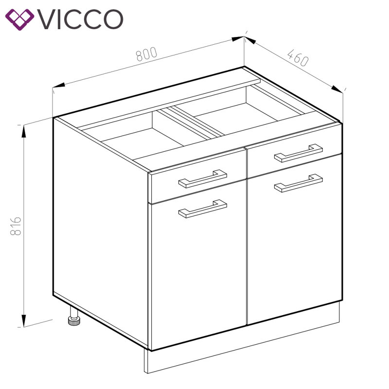 Mehpare Glossy Base Unit, Sonoma
