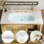 Meuble-lavabo sur pied 36 po avec lavabo en céramique, armoire de rangement autoportante avec tiroir et panier à linge inclinable, armoire de rangement pour salle de bain-1464606334