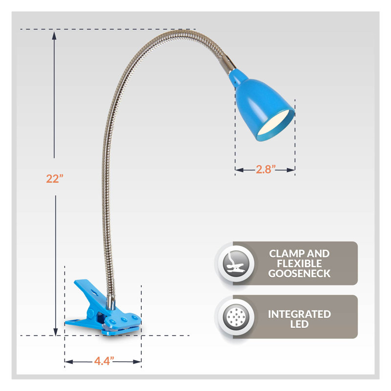 Lampe à pince 14 po Sikorski, Bleu