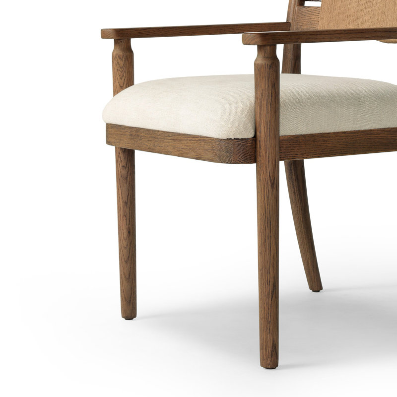 Tova Upholstered Arm Chair, Bergamo Parchment/Light Buff/Natural