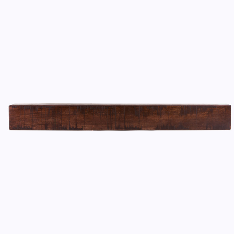 Tablette de manteau de foyer rustique, 48", Acajou, 6.25"