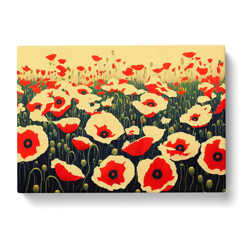 Evolving Poppy Flowers - Wrapped Canvas