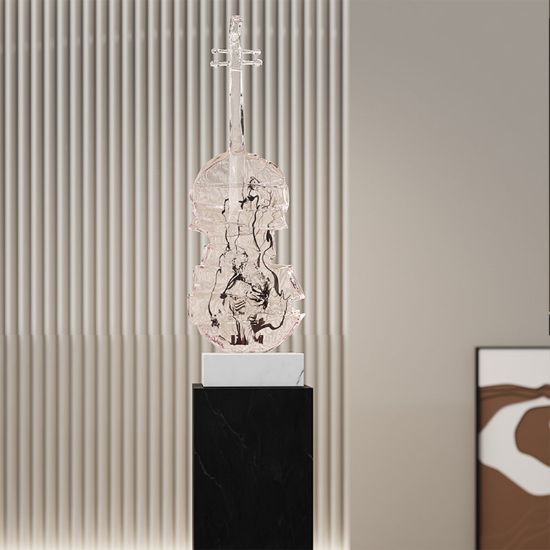 Sculpture violon en fibre de verre, article de décoration pour le hall d'entrée du salon, H 22,83 po x l 4,72 po x P 7,48 po
