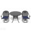 Ensemble de salle à manger 3 pièces en aluminium coulé résistant aux intempéries avec chaises pivotantes et table ronde, élégant et durable pour l'extérieur