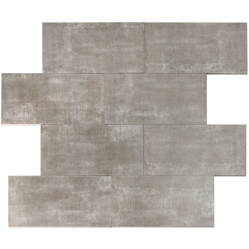 Carreau de porcelaine pour mur et plancher aspect ciment 12 po x 24 po Cement, Cendré