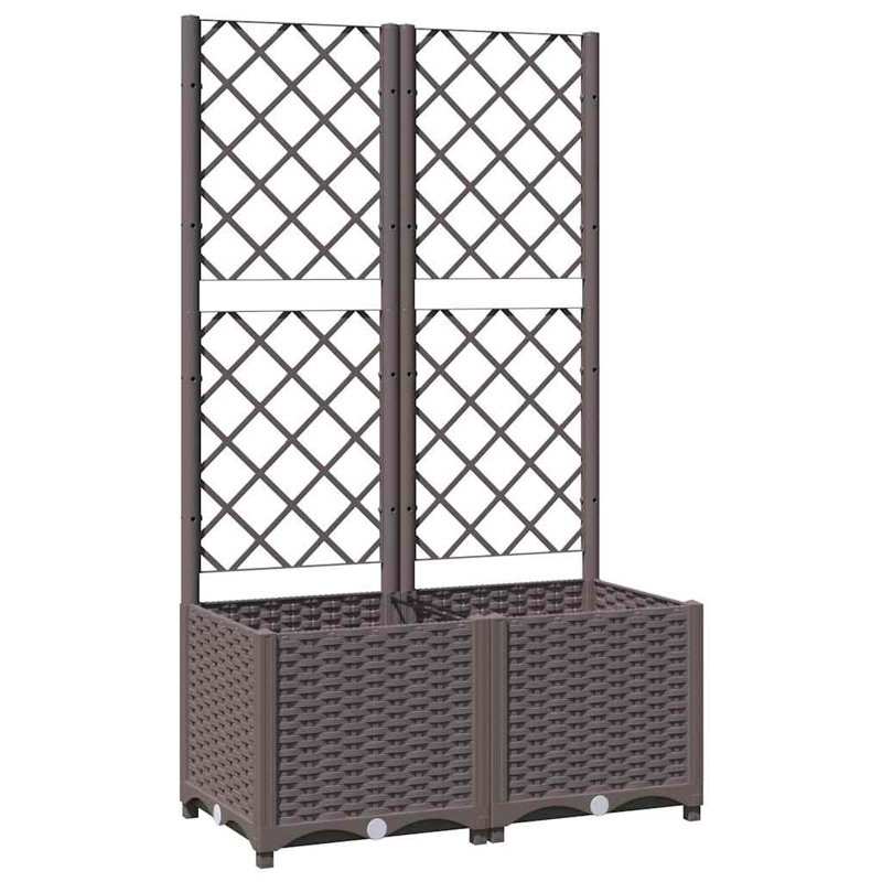 Latitude Run® Garden Planter With Trellis PP, Brown, 53.5" H x 31.5" W x 15.7" D, Without Wheels