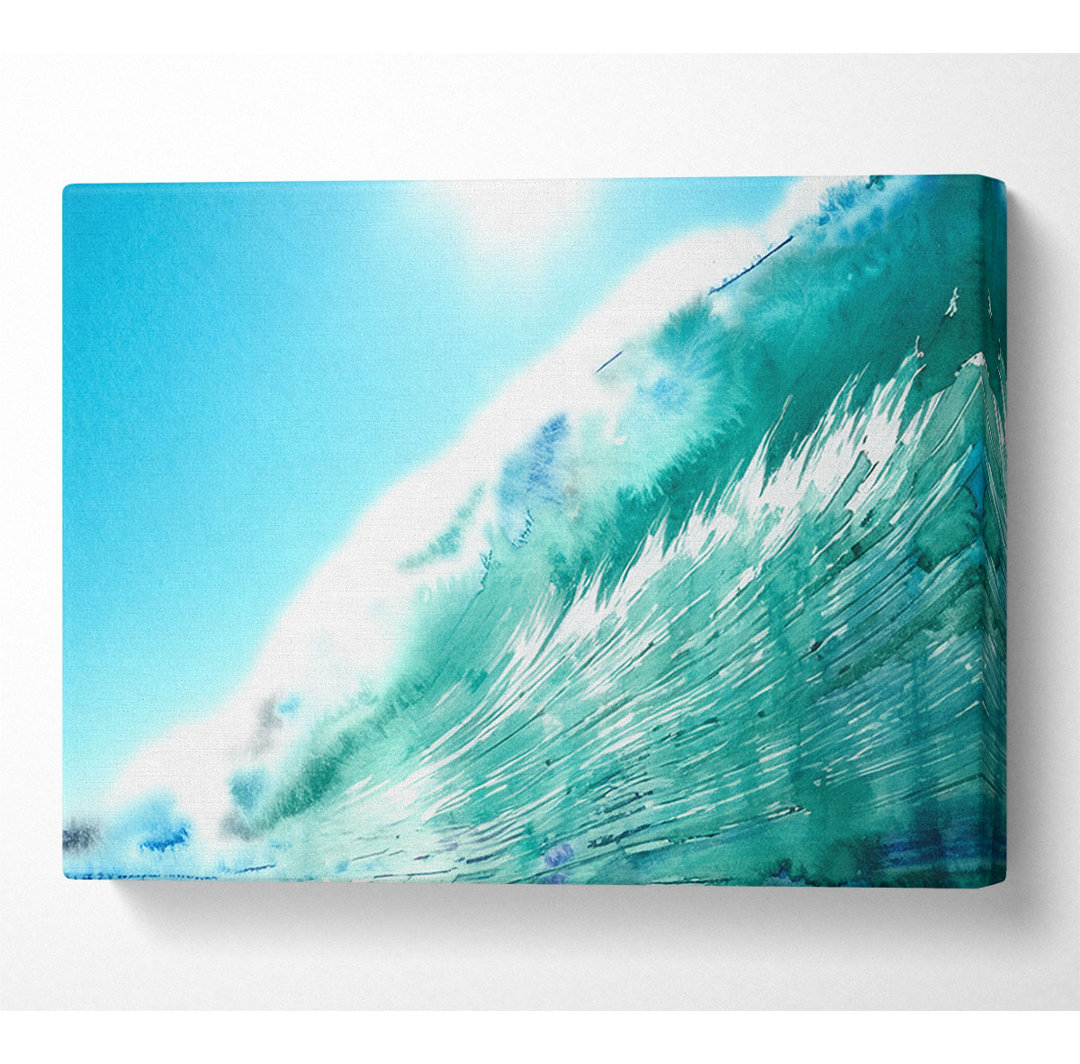 Wave Big For Surfers Leinwand Aquarell