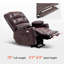 Fauteuil inclinable électrique à deux moteurs avec massage et chaleur, repose-pieds allongé, similicuir-224455884