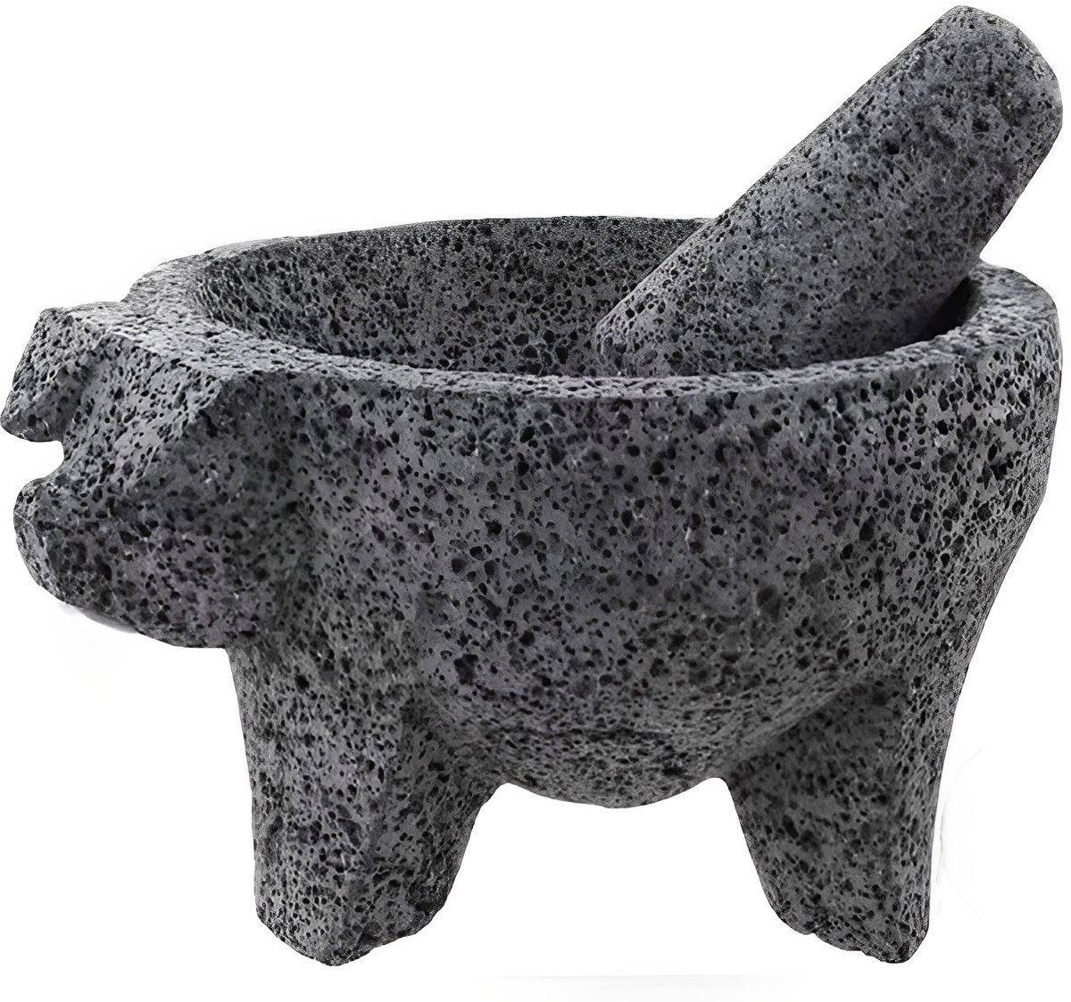 Authentic Mexican Volcanic Stone Mortar and Pestle | Charming Tiny Animal  Molcajete (2 Diameter)