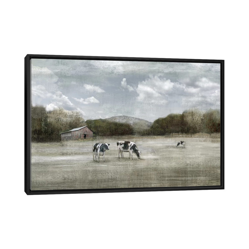 «Country Satisfaction», reproduction sur toile, H 18 po x l 26 po x P 1,5 po, Toile avec cadre noir, Pas de tapis