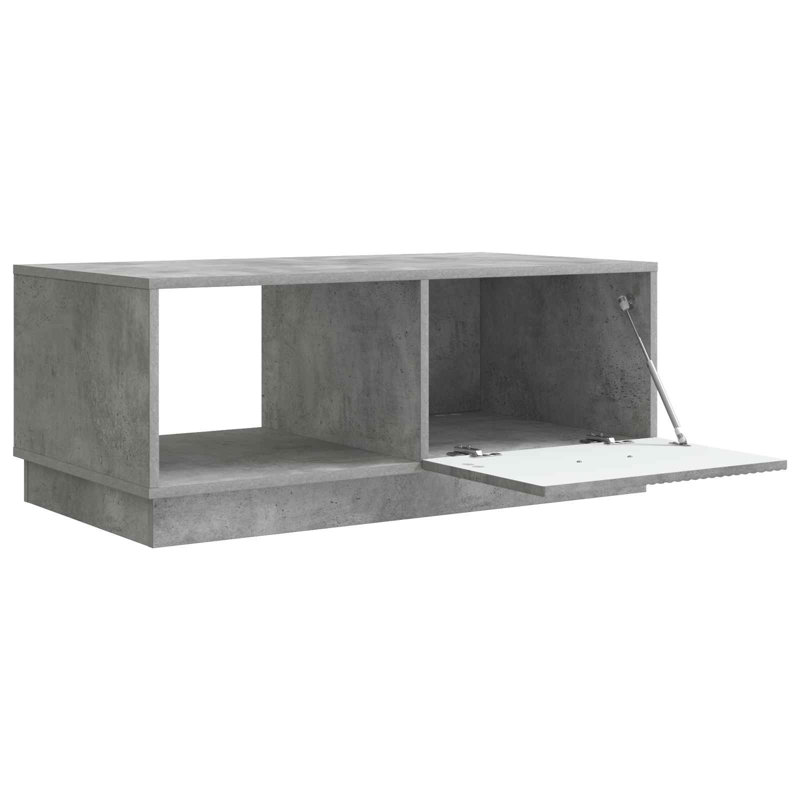 Coffee Table with Storage, 37cm H x 90cm L x 50cm W, Concrete Grey