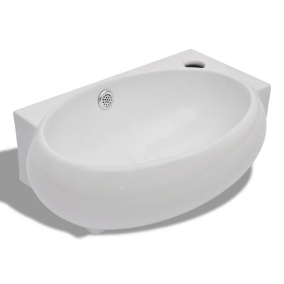Belfry Bathroom Fornah 280 mm W Ceramic Oval Sink and Overflow