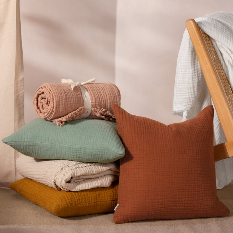 Square Cushion Cover, Cumin
