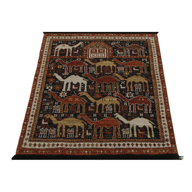 One-of-a-Kind Hand Knotted Area Rug, Rectangle 3'3" x 4'2"
