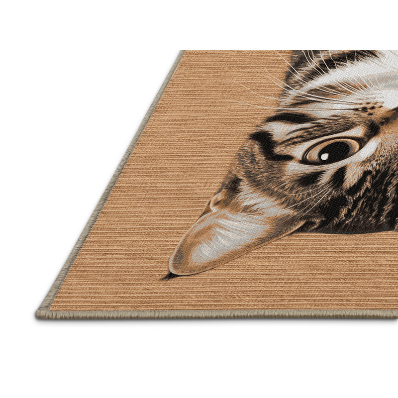 Washable Domestic Shorthair Cats Area Rug, Rectangle 2' x 3'