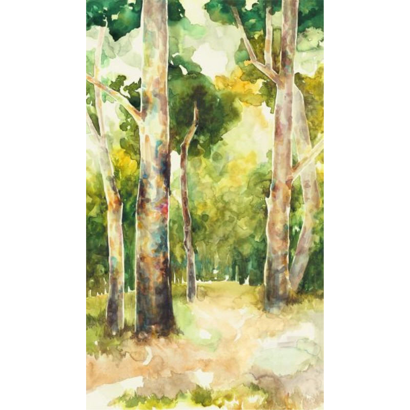 Wood Garden Painting by Sara Brown, 41" H x 24" W x 1.5" D, Glass Coat
