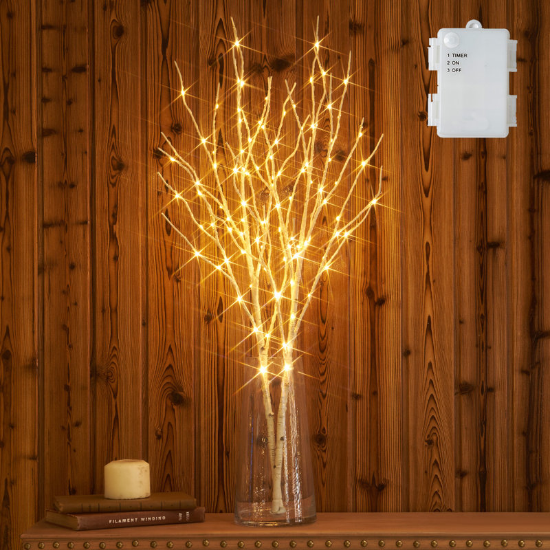 Lighted Birch Tree Branches