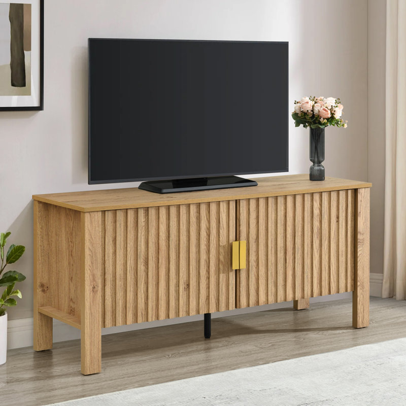 Abordale Wood Tv Console With Two Doors, Natural